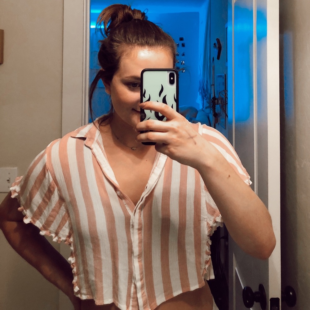 Pink striped shirt